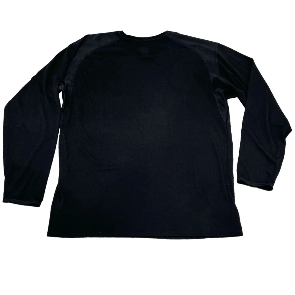 THE NORTH FACE BLACK VAPOR WICK LONG SLEEVE SHIRT WITH WAFFLE INSERTS UNDER ARMS